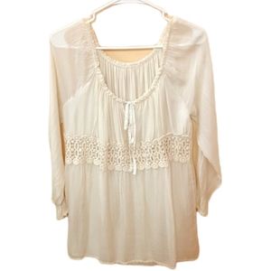 Off white lace tunic Unknown Brand